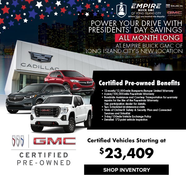 Certified vehicles starting at $23,409
