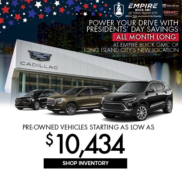 Pre-owned vehicles starting at $10,434