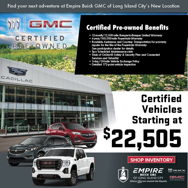 Certified vehicles starting at $22,505