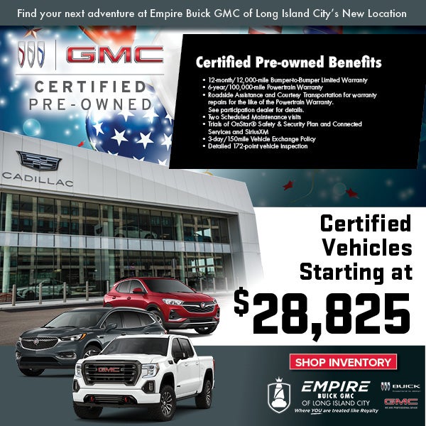 Certified vehicles starting at $28,825